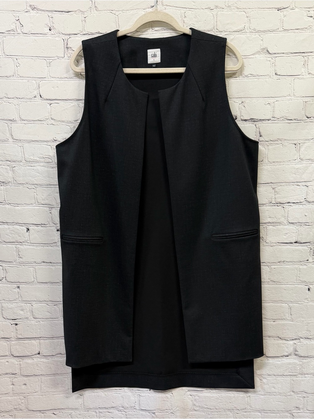 CAbi Drafting Vest in Charcoal Gray Large